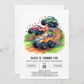 Magische Boho Monster Truck Verjaardag Kaart (Voorkant / Achterkant)