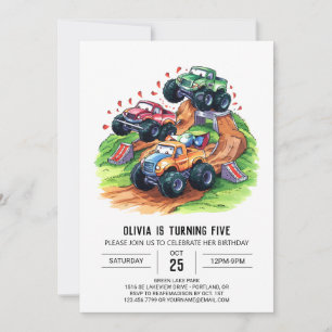 Magische Boho Monster Truck Verjaardag Kaart