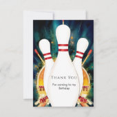 Magische boho spel bowling verjaardag bedankkaart (Voorkant)