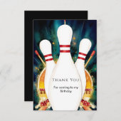 Magische boho spel bowling verjaardag bedankkaart (Voorkant / Achterkant)