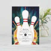 Magische boho spel bowling verjaardag kaart (Staand voorkant)