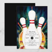 Magische boho spel bowling verjaardag kaart (Voorkant / Achterkant)