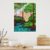 Magische bomen Pond Colorful Sky Poster (Keuken)