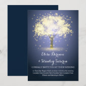 Magische boom 1, sprankelende lichten blauwe bruil kaart (Voorkant / Achterkant)