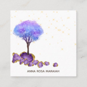 *~* Magische boom Amethyste juwelen Glitter Vierkante Visitekaartje