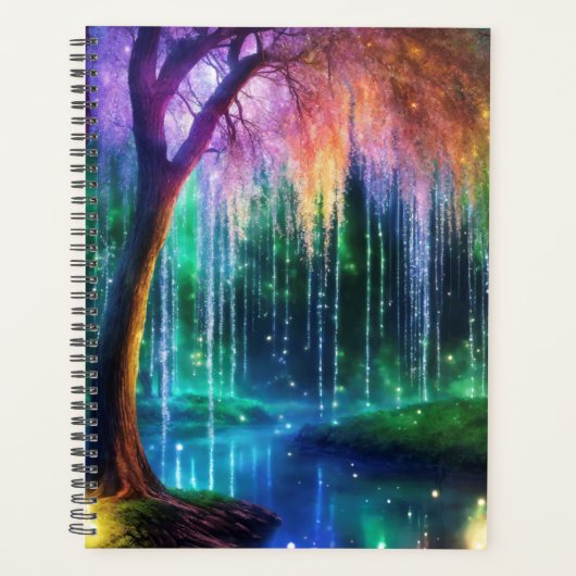Magische boom met sprankelend licht planner (Voorkant)