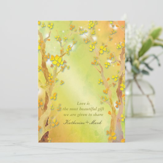 Magische Boom Poort Indie Outdoor Bruiloft Kaart (Staand voorkant)