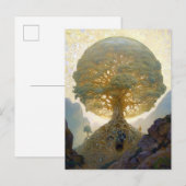 Magische boom van de surrealistische Natuur van he Briefkaart (Voorkant / Achterkant)