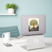 Magische boom van de surrealistische Natuur van he Sticker (Laptop op bureau)