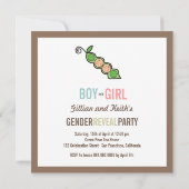 Magische boomerwten in peul Baby shower onthullen Kaart (Achterkant)