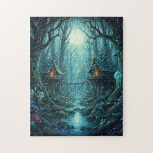 Magische Boomhut Dorp Fantasie Bos Puzzel