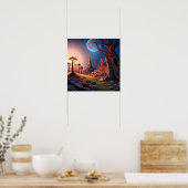 Magische bos begraafplaats scène met grote verdraa poster (Keuken)