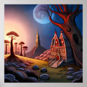 Magische bos begraafplaats scène met grote verdraa poster (Voorkant)