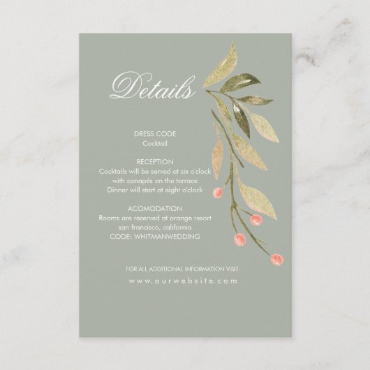 Magische bos Bloemen Details Behuizing Kaart (Voorkant)