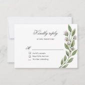 Magische Bos Bloemen RSVP-kaart RSVP Kaartje (Voorkant)