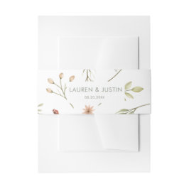 Magische bos bloemenbruiloft buik band uitnodigingen wikkel