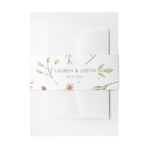 Magische bos bloemenbruiloft buik band uitnodigingen wikkel