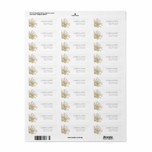 Magische bos bloemenbruiloft retour adres label (Full Sheet)