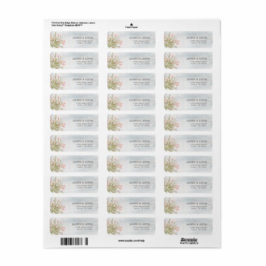 Magische bos bloemenbruiloft retour adres label (Full Sheet)