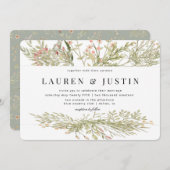 Magische bos bloemenbruiloft uitnodiging (Voorkant / Achterkant)