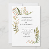 Magische bos bloemenbruiloft uitnodiging (Voorkant)