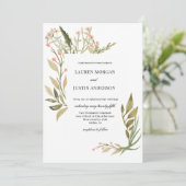 Magische bos bloemenbruiloft uitnodiging (Staand voorkant)