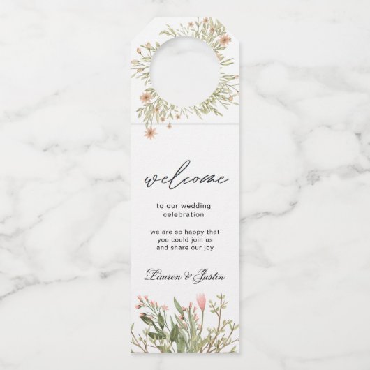 Magische bos bloemenfles hanger Labels (Voorkant)