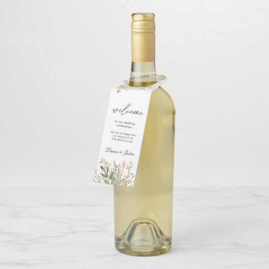 Magische bos bloemenfles hanger Labels (Schuin)