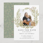 Magische bos bloemenfoto Save the Date Kaart (Voorkant / Achterkant)