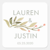 Magische bos bloemenmonogram ronde Sticker (Voorkant)