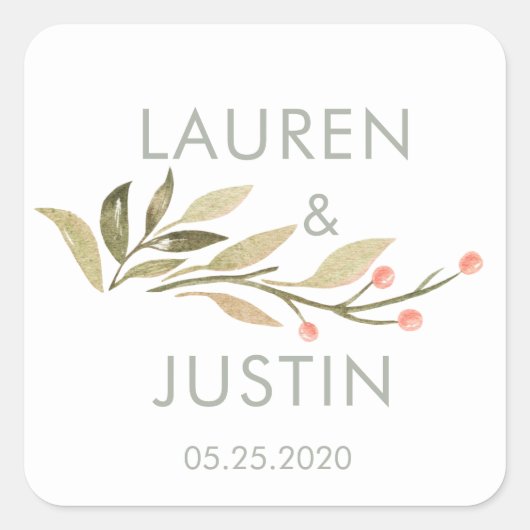 Magische bos bloemenmonogram ronde Sticker (Voorkant)