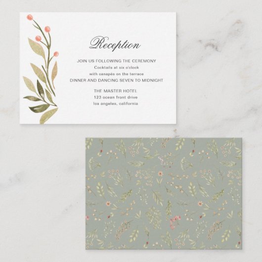 Magische bos bloemenontvangstruimte Kaart (Voorkant / Achterkant)