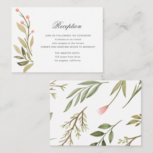 Magische bos bloemenontvangstruimte Kaart (Voorkant / Achterkant)