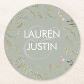 Magische bos bloemige monogram papier Onderzetter (Voorkant)