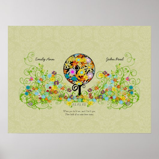 Magische Bos Cirkel van Liefde Bloem Boom Bruiloft Poster (Voorkant)