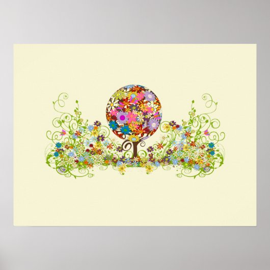 Magische Bos Cirkel van Liefde Bloem Boom Bruiloft Poster (Voorkant)