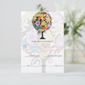 Magische Bos Cirkel van Liefde Trouwkaarten RSVP Kaartje (Staand voorkant)