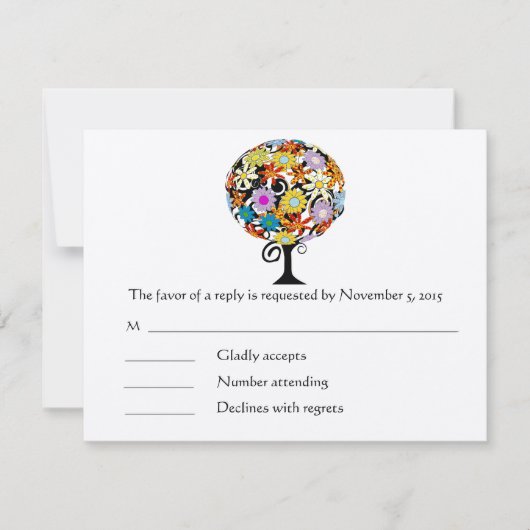 Magische Bos Cirkel van Liefde Trouwkaarten RSVP Kaartje (Voorkant)