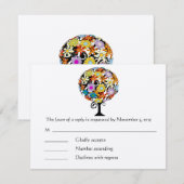 Magische Bos Cirkel van Liefde Trouwkaarten RSVP Kaartje (Voorkant / Achterkant)