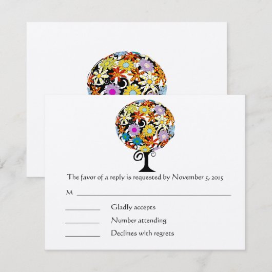 Magische Bos Cirkel van Liefde Trouwkaarten RSVP Kaartje (Voorkant / Achterkant)