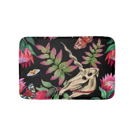 Magische bos eenhoorn donker patroon. badmat (Voorkant)