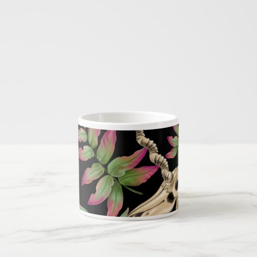 Magische bos eenhoorn donker patroon. espresso kop (Voorkant)