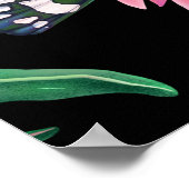 Magische bos eenhoorn donker patroon. poster (Hoek)