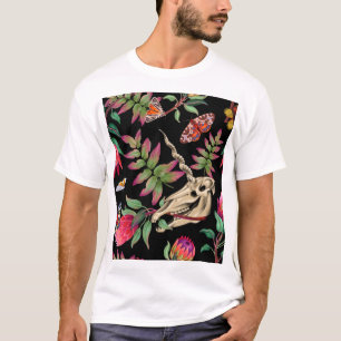 Magische bos eenhoorn donker patroon. t-shirt