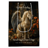 Magische bos eenhoorn met vleugels Dank u Medium Cadeauzakje (Achterkant)