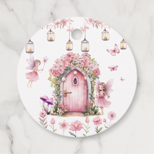 Magische Bos Fairy Bloemen Tuin Verjaardag Bedankjes Labels (Achterkant)