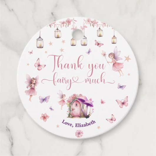 Magische Bos Fairy Bloemen Tuin Verjaardag Bedankjes Labels (Voorkant)