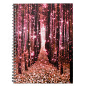 Magische bos perzik roze notitieboek (Voorkant)