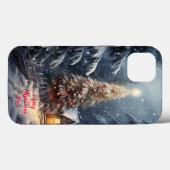 Magische bos sneeuw winter vrolijke kerstboom Case-Mate iPhone case (Achterkant (horizontaal))