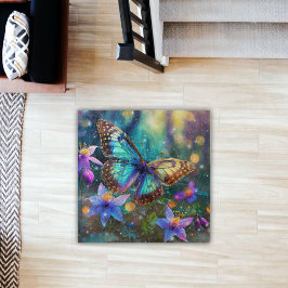Magische bos vlinder en bloemen legpuzzel
